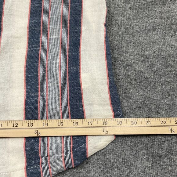 Cloth & Stone Blouse Womens size S Blue Striped Casual Beach Breatable - Picture 7 of 12